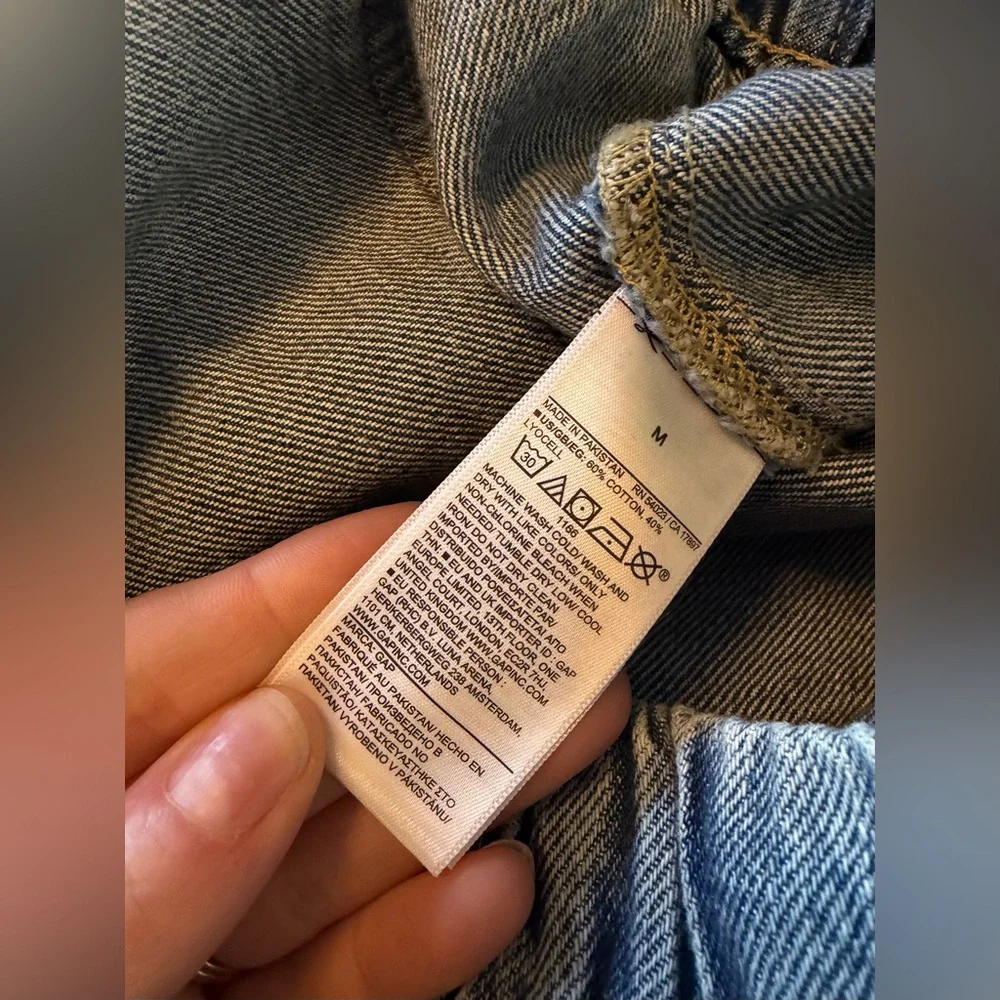 Gap drawstring wide leg denim, size medium - Picture 4 of 7